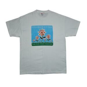 Vintage Hanes “A Garden Is A Friend You Can Visit Anytime”  Large – Made in USA